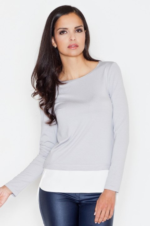 Bluzka Model 374 Dark Grey - Figl Bluzka Model 374 Dark Grey - Figl