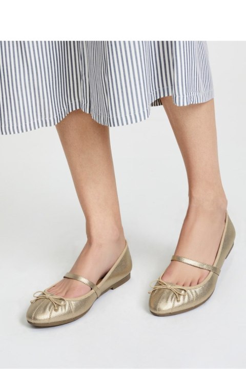 Damskie Baleriny ELVINA - GOLD - Inello Damskie Baleriny ELVINA - GOLD - Inello