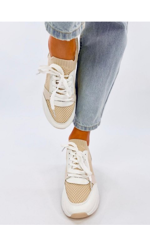 Sneakersy na koturnie DAVIS BEIGE - Inello Sneakersy na koturnie DAVIS BEIGE - Inello