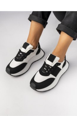 Damskie Sneakersy ? Czarny Biały RAVEN BLACK - Inello