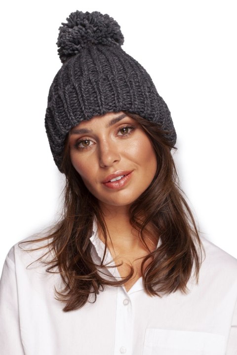 Czapka Model BK101 Grafit - BE Knit Czapka Model BK101 Grafit - BE Knit