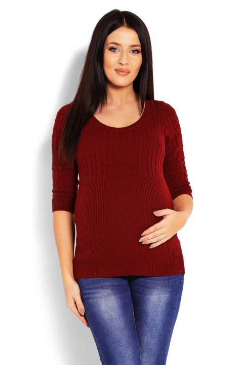 Sweter Damski Model 70008C Bordo - PeeKaBoo Sweter Damski Model 70008C Bordo - PeeKaBoo