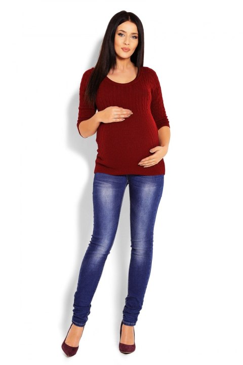 Sweter Damski Model 70008C Bordo - PeeKaBoo Sweter Damski Model 70008C Bordo - PeeKaBoo