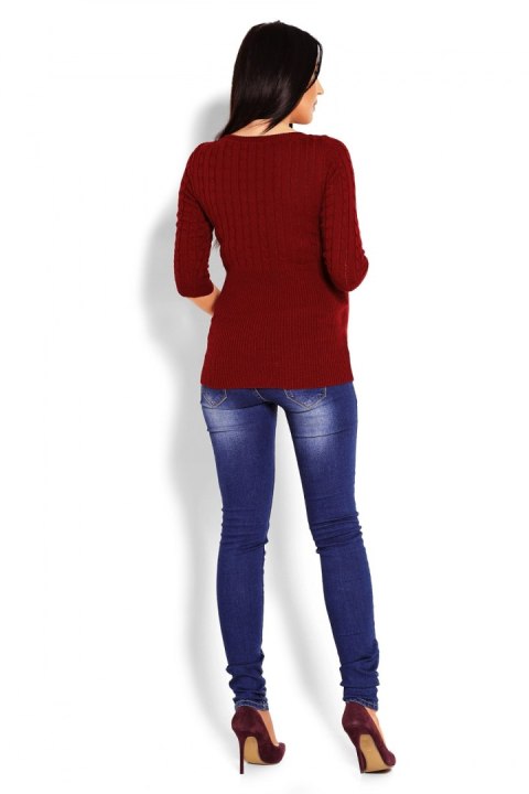 Sweter Damski Model 70008C Bordo - PeeKaBoo Sweter Damski Model 70008C Bordo - PeeKaBoo