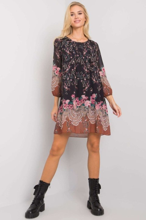 Sukienka Model TW-SK-BI-2667-1.72P Black/Beige - Och Bella Sukienka Model TW-SK-BI-2667-1.72P Black/Beige - Och Bella