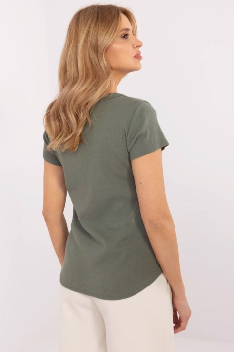 Bluzka Model DHJ-BZ-25168.00 Khaki - Italy Moda Bluzka Model DHJ-BZ-25168.00 Khaki - Italy Moda