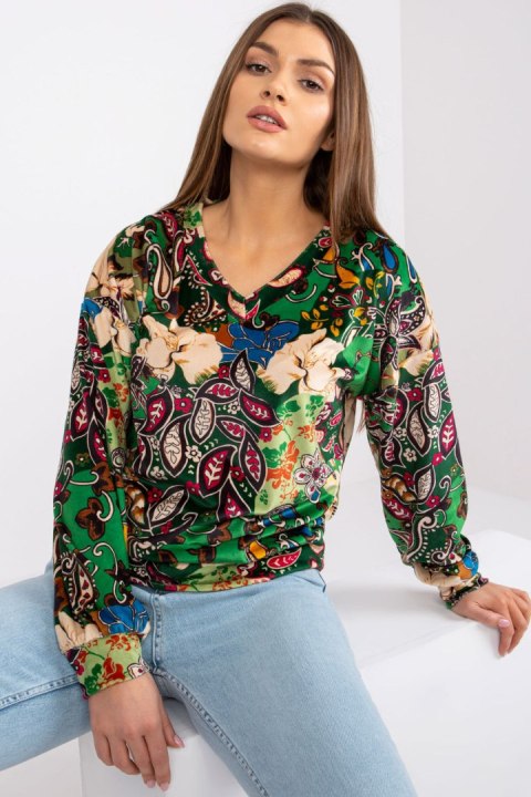 Bluzka Model DHJ-BZ-6033-2.46P Green - Italy Moda Bluzka Model DHJ-BZ-6033-2.46P Green - Italy Moda