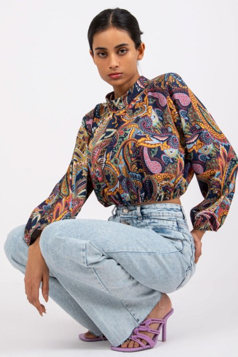 Bluzka Model DHJ-BZ-15170.39 Navy - Italy Moda Bluzka Model DHJ-BZ-15170.39 Navy - Italy Moda