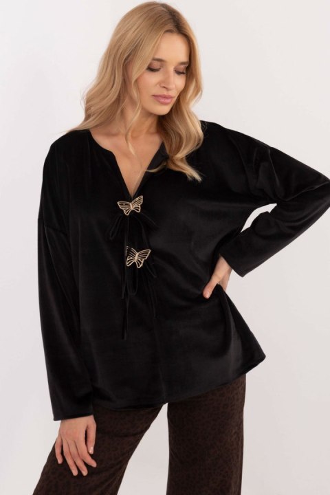 Bluzka Model DHJ-BZ-19916.03P Black - Italy Moda Bluzka Model DHJ-BZ-19916.03P Black - Italy Moda
