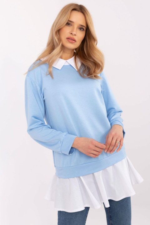 Bluzka Model MI-BZ-A5997.49 Light Blue - Italy Moda Bluzka Model MI-BZ-A5997.49 Light Blue - Italy Moda