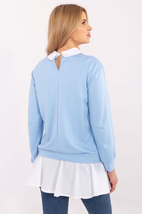 Bluzka Model MI-BZ-A5997.49 Light Blue - Italy Moda Bluzka Model MI-BZ-A5997.49 Light Blue - Italy Moda