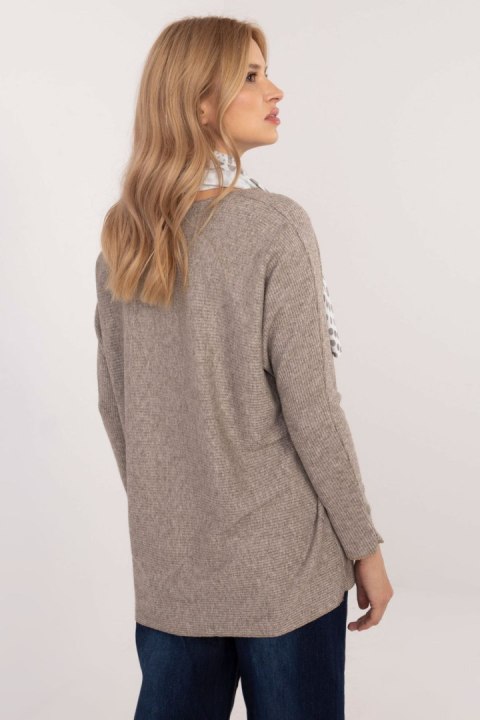 Sweter Damski Model DHJ-BZ-19226.91 Dark Beige - Italy Moda Sweter Damski Model DHJ-BZ-19226.91 Dark Beige - Italy Moda