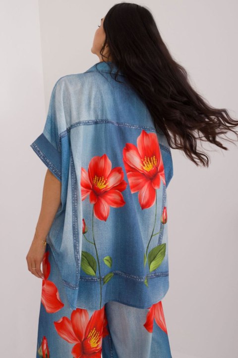 Koszula Damska Model DHJ-KS-19007-1.30 Blue - Italy Moda Koszula Damska Model DHJ-KS-19007-1.30 Blue - Italy Moda