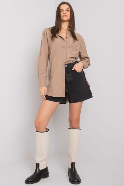 Koszula Damska Model EM-KS-005.34 Dark Beige - Ex Moda Koszula Damska Model EM-KS-005.34 Dark Beige - Ex Moda