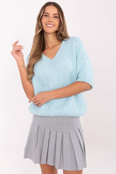 Sweter Damski Model MI-SW-2103.07 Light Blue - Italy Moda Sweter Damski Model MI-SW-2103.07 Light Blue - Italy Moda