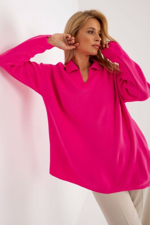 Sweter Damski Model LC-SW-2261.00P Fluo Pink - Rue Paris Sweter Damski Model LC-SW-2261.00P Fluo Pink - Rue Paris