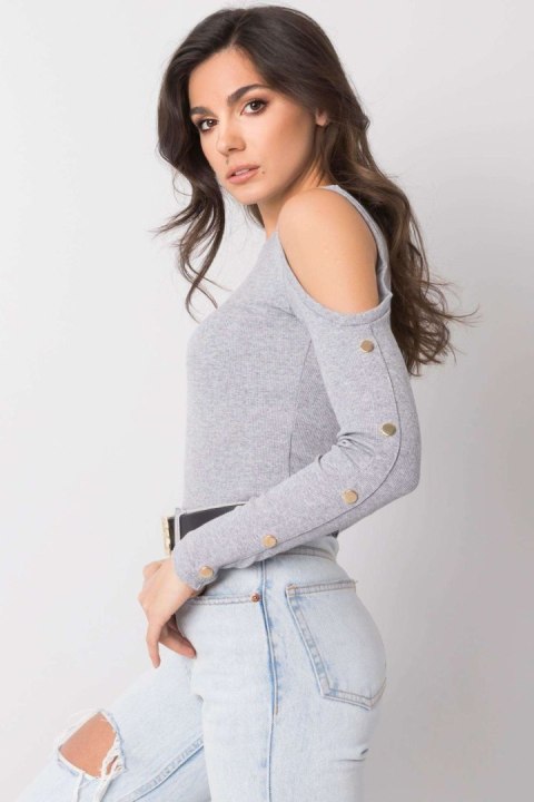 Bluzka Model RV-BZ-5099-1.07 Grey - Rue Paris Bluzka Model RV-BZ-5099-1.07 Grey - Rue Paris