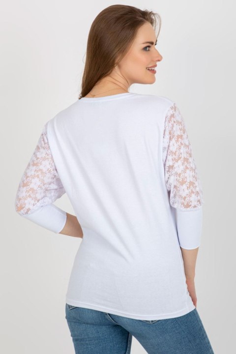 Bluzka Model RV-BZ-7551-1.51 White - Rue Paris Bluzka Model RV-BZ-7551-1.51 White - Rue Paris