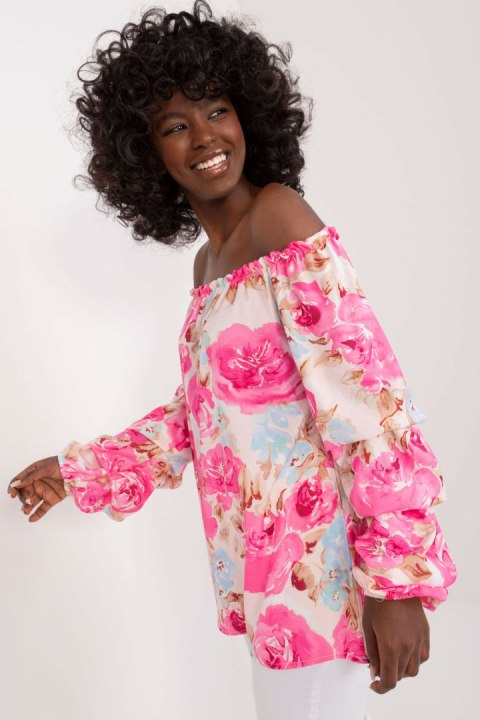 Bluzka Model WN-BZ-8281.23 Pink - Rue Paris Bluzka Model WN-BZ-8281.23 Pink - Rue Paris