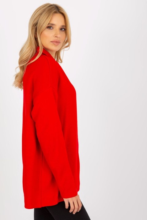 Sweter Damski Model LC-SW-2261.00P Red - Rue Paris Sweter Damski Model LC-SW-2261.00P Red - Rue Paris