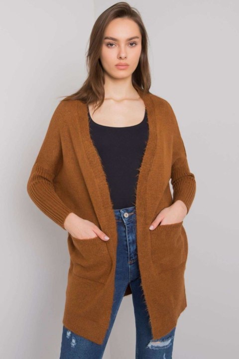 Sweter Kardigan Model ASM-SW-7560.96P Light Brown - Rue Paris Sweter Kardigan Model ASM-SW-7560.96P Light Brown - Rue Paris