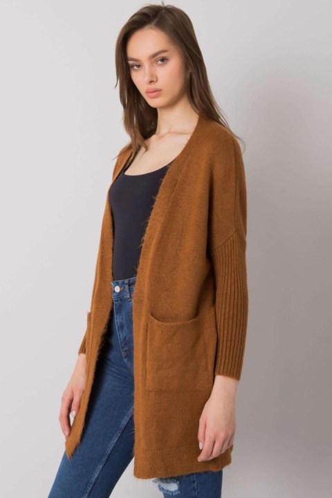 Sweter Kardigan Model ASM-SW-7560.96P Light Brown - Rue Paris Sweter Kardigan Model ASM-SW-7560.96P Light Brown - Rue Paris