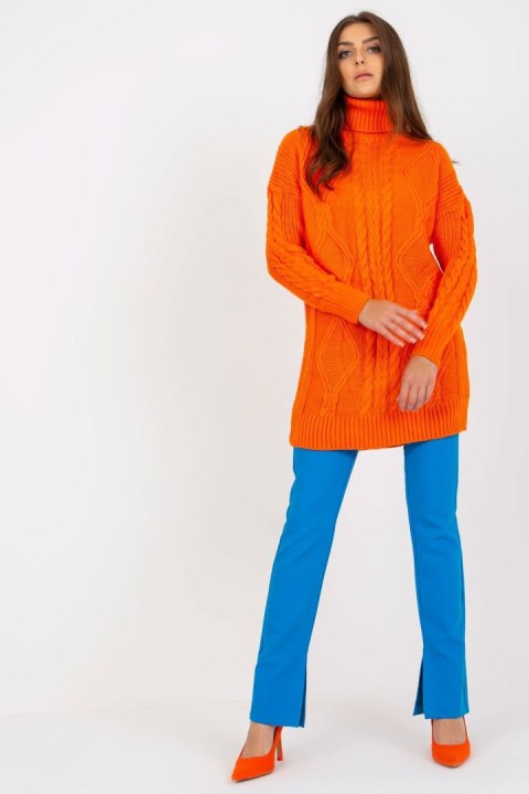 Sweter Damski Model LC-SW-8015.25P Orange - Rue Paris Sweter Damski Model LC-SW-8015.25P Orange - Rue Paris