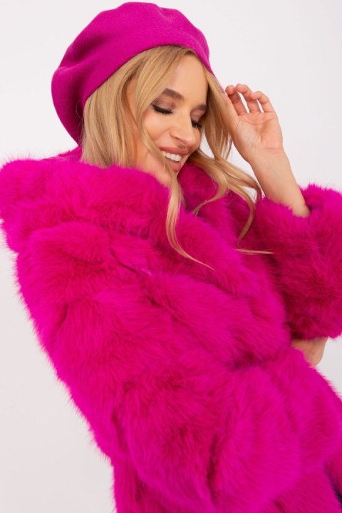 Beret Model AT-CZ-231305.82P Fuksja - AT Beret Model AT-CZ-231305.82P Fuksja - AT