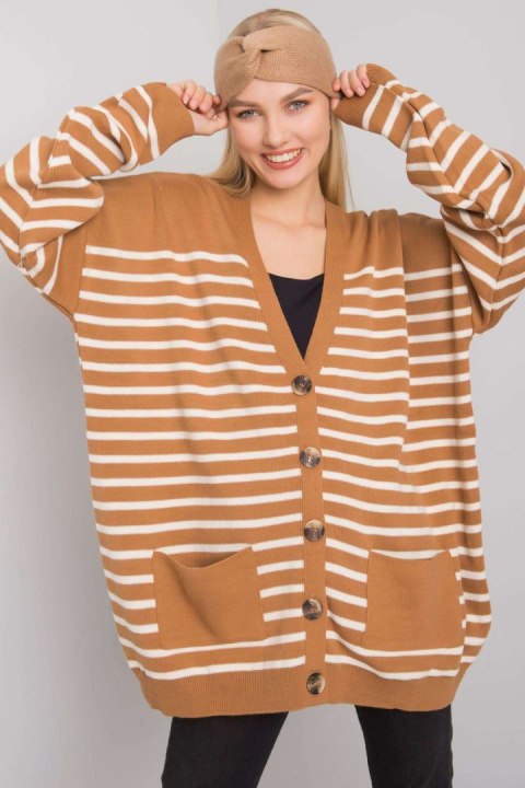 Sweter Kardigan Model FE-SW-3346.56P Camel - Fame Sweter Kardigan Model FE-SW-3346.56P Camel - Fame