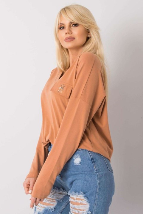 Bluzka Model FA-BZ-7384.29X Light Brown - Fancy Bluzka Model FA-BZ-7384.29X Light Brown - Fancy