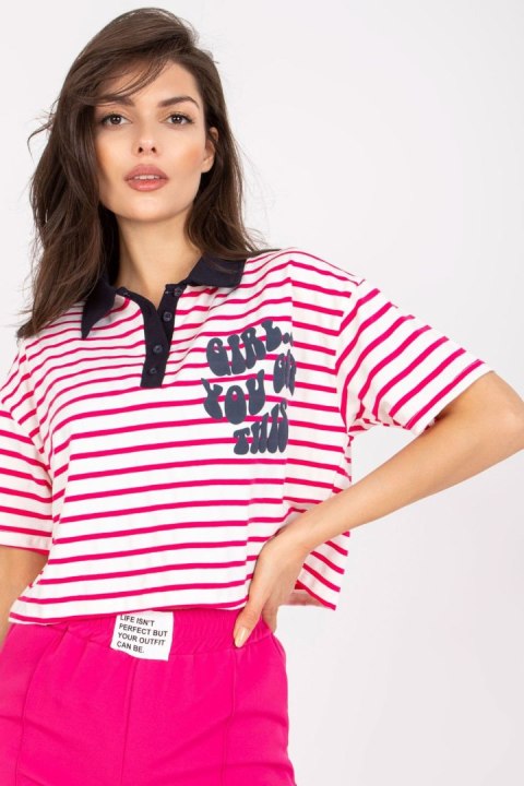 Bluzka Model FA-BZ-7785.91P White/Pink - Fancy Bluzka Model FA-BZ-7785.91P White/Pink - Fancy