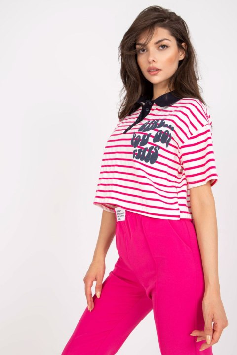 Bluzka Model FA-BZ-7785.91P White/Pink - Fancy Bluzka Model FA-BZ-7785.91P White/Pink - Fancy