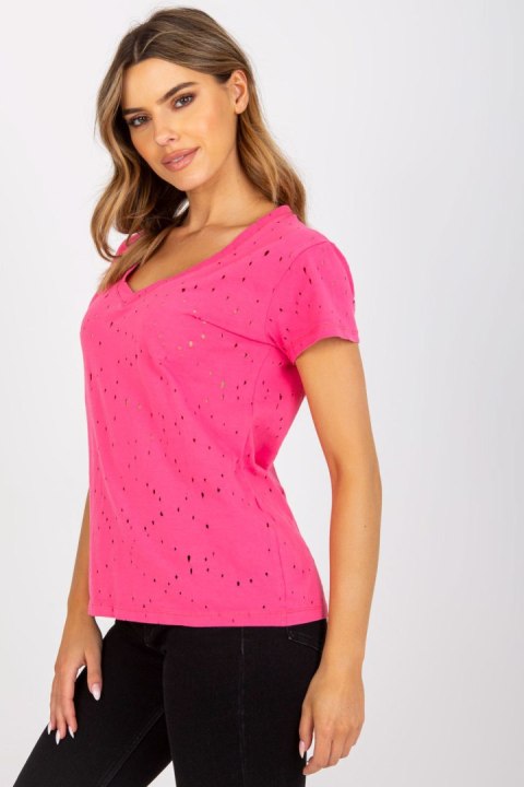 T-shirt Damski Model FA-TS-6967.77P Dark Pink - Fancy T-shirt Damski Model FA-TS-6967.77P Dark Pink - Fancy