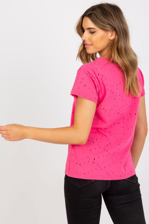 T-shirt Damski Model FA-TS-6967.77P Dark Pink - Fancy T-shirt Damski Model FA-TS-6967.77P Dark Pink - Fancy