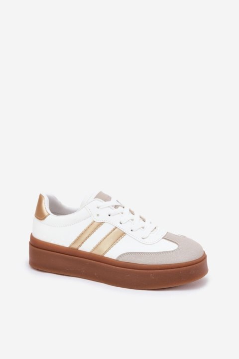 Buty Sportowe Model Elaraven 24SP26-9080 White/Gold - Step in style Buty Sportowe Model Elaraven 24SP26-9080 White/Gold - Step in style