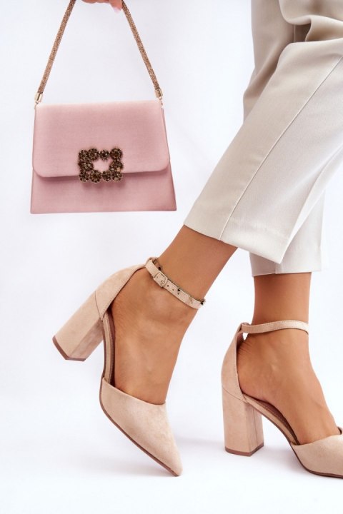 Czółenka Model Lexie QA203P Beige Zamsz - Step in style Czółenka Model Lexie QA203P Beige Zamsz - Step in style