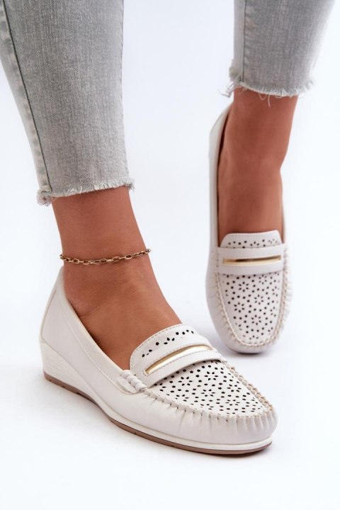 Mokasyny Model Nassnema 833959 White - Step in style Mokasyny Model Nassnema 833959 White - Step in style