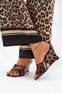 Sandał Klapki Model Nelithin BD121 Brown Panterka - Step in style