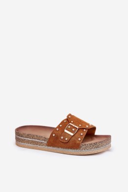 Sandał Klapki Model Nusithia M550 Camel - Step in style