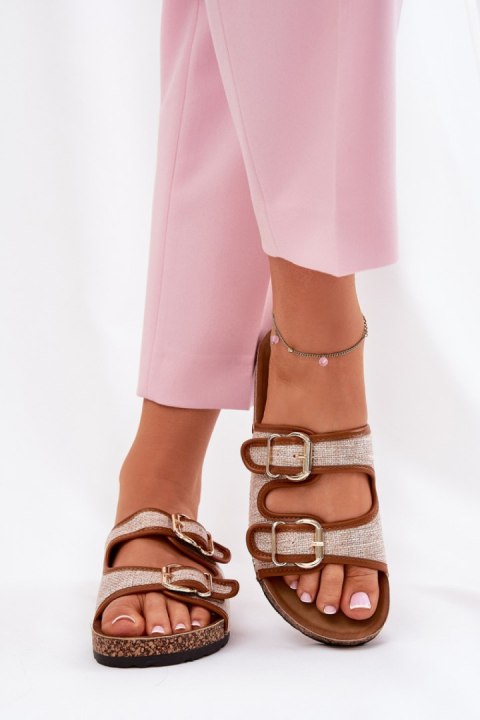 Sandał Klapki Model Osoffe 666-31 Camel - Step in style Sandał Klapki Model Osoffe 666-31 Camel - Step in style