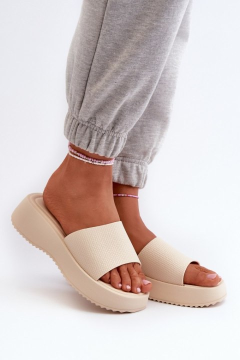 Sandał Klapki Model Vimarils 695-01 Light Beige - Step in style Sandał Klapki Model Vimarils 695-01 Light Beige - Step in style