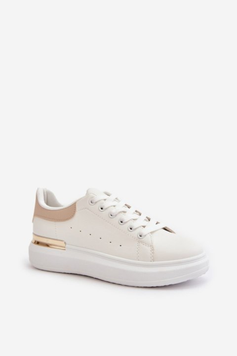 Trampki Model Nevelena JDJ-18 White/Beige - Step in style Trampki Model Nevelena JDJ-18 White/Beige - Step in style