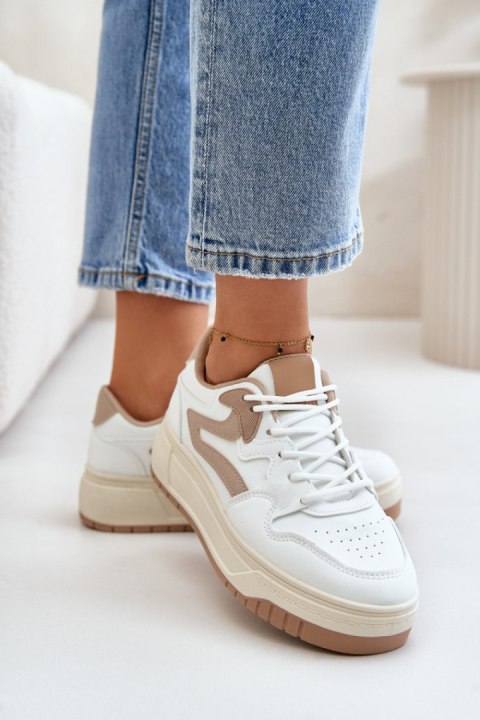 Buty Sportowe Model Henizore 1W-N3 White/Beige - Step in style Buty Sportowe Model Henizore 1W-N3 White/Beige - Step in style