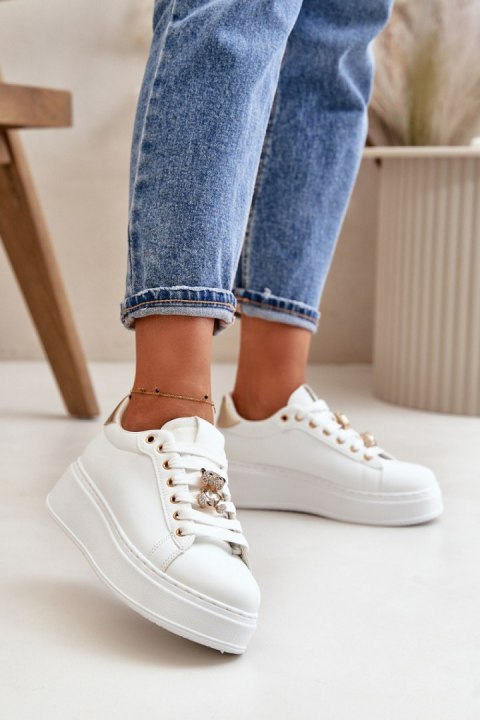 Buty Sportowe Model Vailina C3005 White/Gold - Step in style Buty Sportowe Model Vailina C3005 White/Gold - Step in style