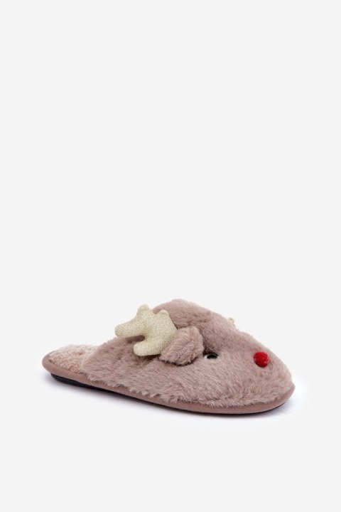Kapcie Model Asielle YL-54 Dark Beige - Step in style Kapcie Model Asielle YL-54 Dark Beige - Step in style