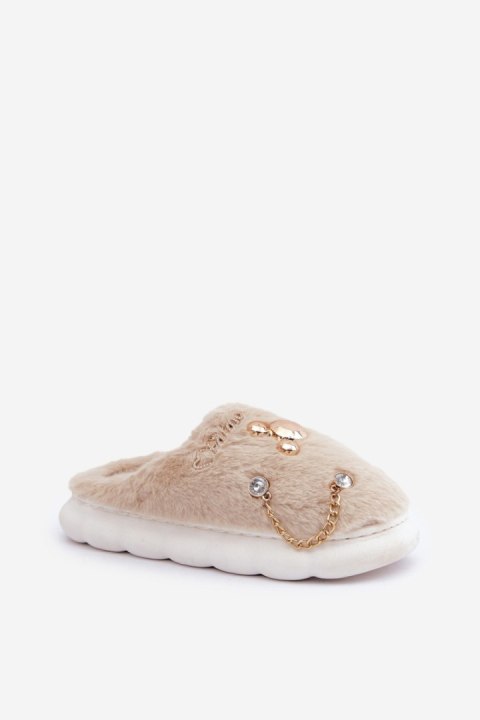 Kapcie Model Ivelfedi BG186P Beige - Step in style Kapcie Model Ivelfedi BG186P Beige - Step in style