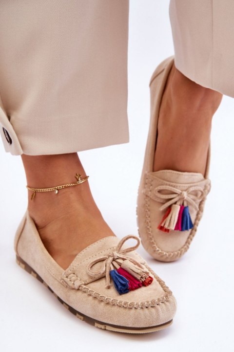 Mokasyny Model Dorine GS37 Beige - Step in style Mokasyny Model Dorine GS37 Beige - Step in style