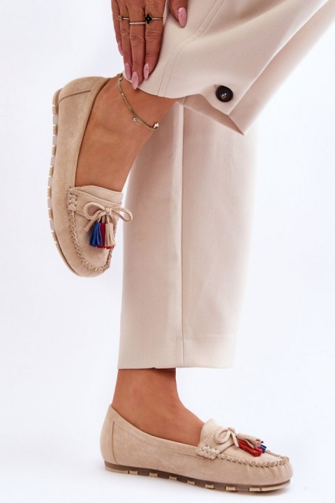 Mokasyny Model Dorine GS37 Beige - Step in style Mokasyny Model Dorine GS37 Beige - Step in style
