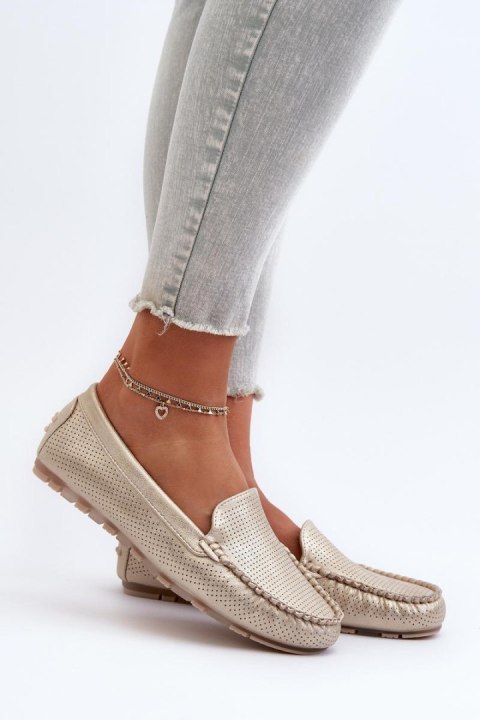 Mokasyny Model Ranica 24PB02-7669 Gold - Step in style Mokasyny Model Ranica 24PB02-7669 Gold - Step in style