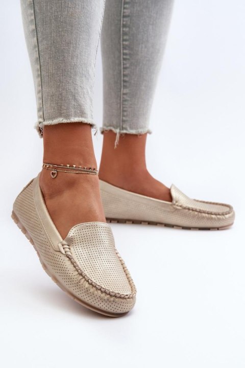 Mokasyny Model Ranica 24PB02-7669 Gold - Step in style Mokasyny Model Ranica 24PB02-7669 Gold - Step in style